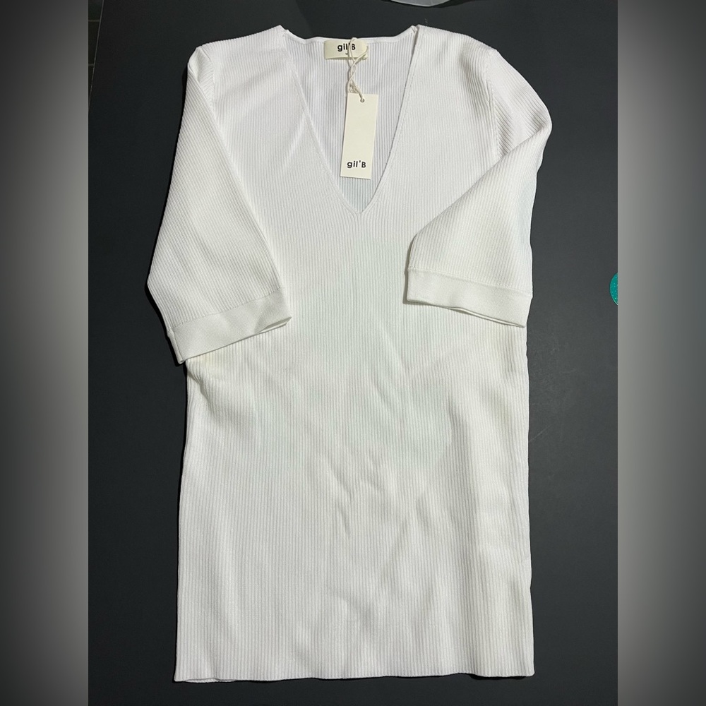 Gil’ B White Ribbed Shirt